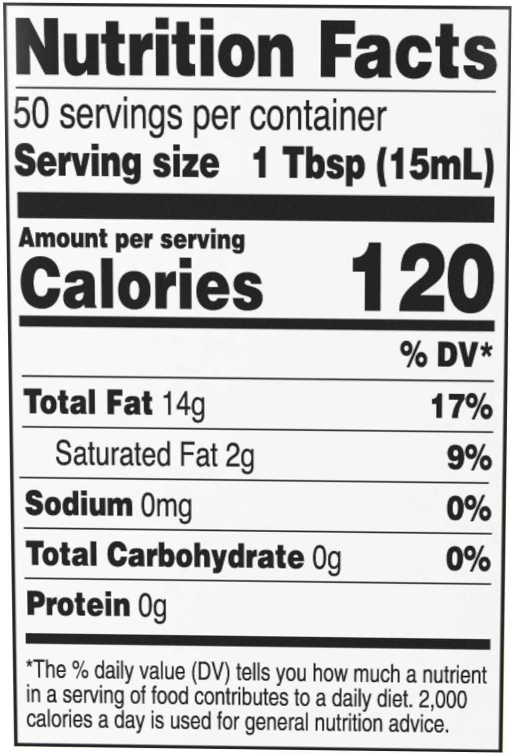 Product Nutrition Label